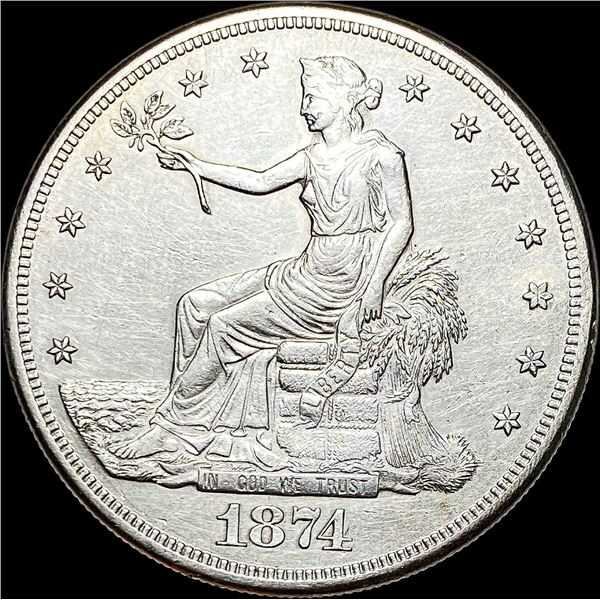 1874-S Silver Trade Dollar CLOSELY UNCIRCULATED