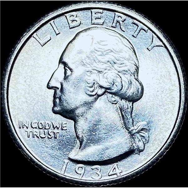 1934 Silver Washington Quarter SUPERB GEM BU