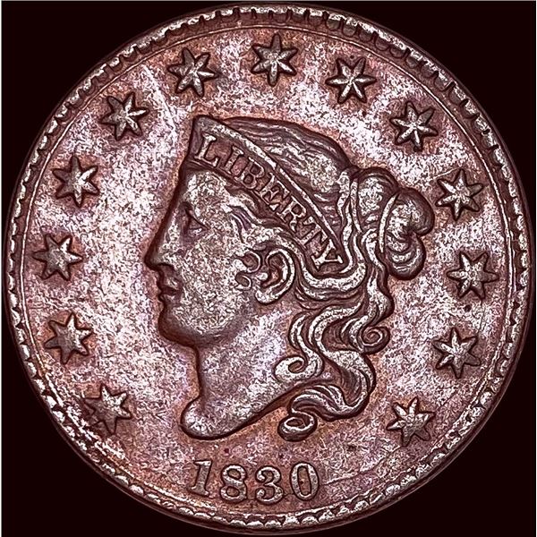 1830 Coronet Head Large Cent CLOSELY UNCIRCULATED
