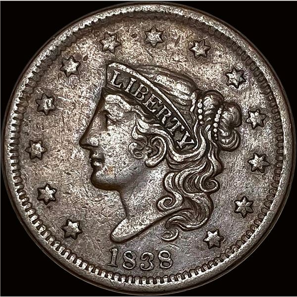 1838 Braided Hair Large Cent NEARLY UNCIRCULATED