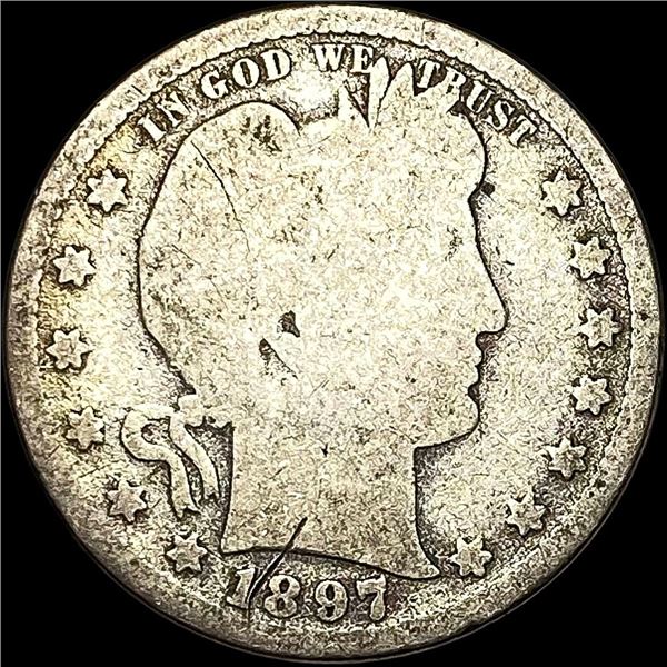 1897-S Silver Barber Quarter NICELY CIRCULATED