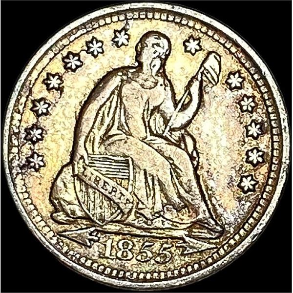 1855 Seated Liberty Half Dime NEARLY UNCIRCULATED