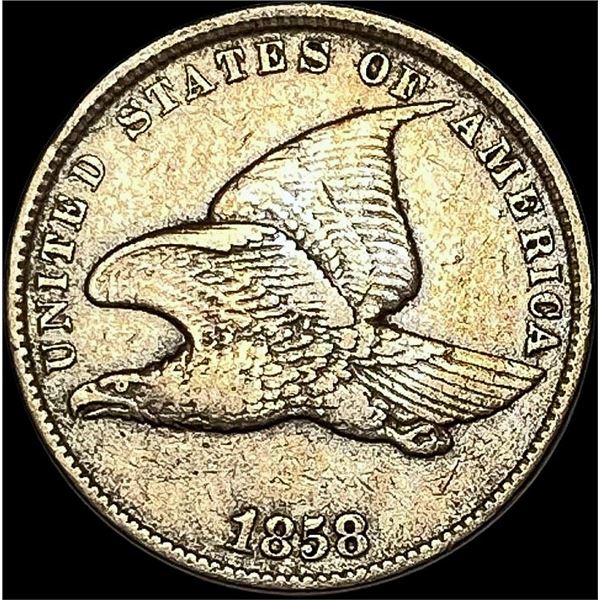 1858 Copper-Nickel Flying Eagle Cent NEARLY UNCIRCULATED