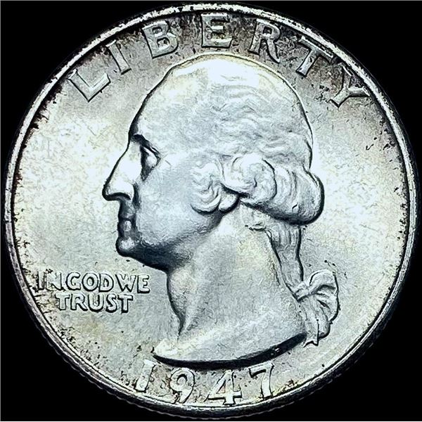 1947-S Silver Washington Quarter GEM BU