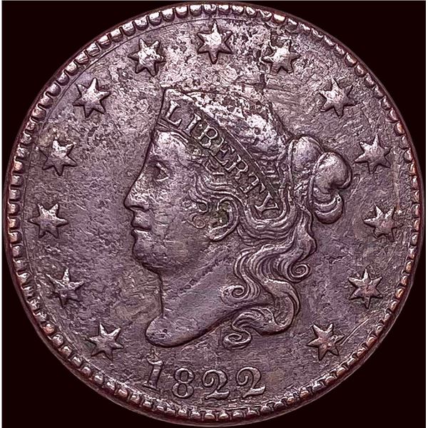1822 Coronet Head Large Cent CLOSELY UNCIRCULATED