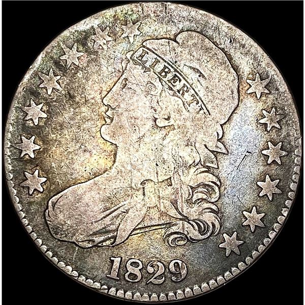 1829 Capped Bust Silver Half Dollar LIGHTLY CIRCULATED