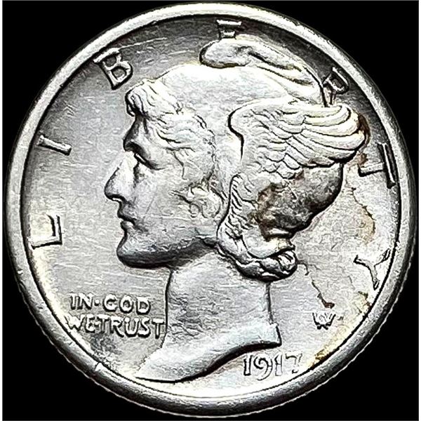 1917-S Silver Mercury Dime CLOSELY UNCIRCULATED