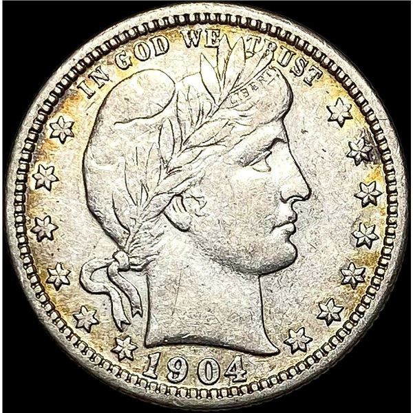 1904 Barber Silver Quarter NEARLY UNCIRCULATED