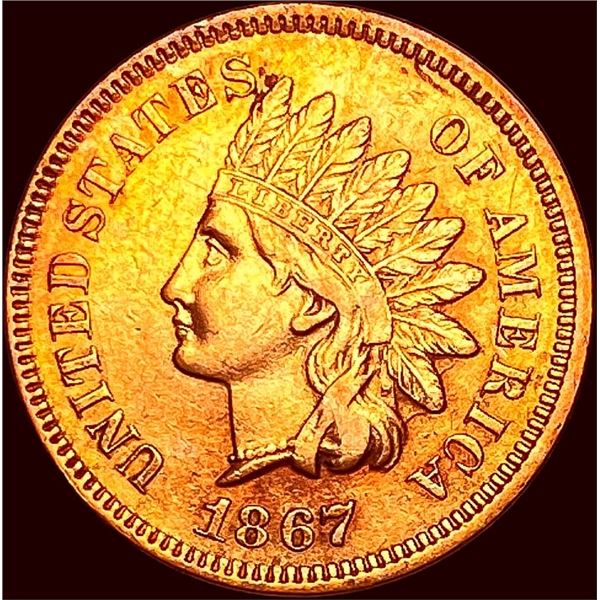 1867 Indian Head Cent GEM BU