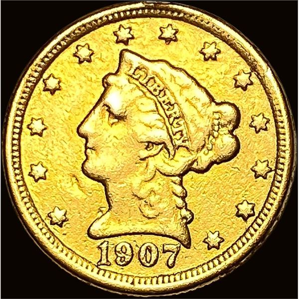 1907 Liberty Head Gold $2.5 Quarter Eagle LIGHTLY CIRCULATED