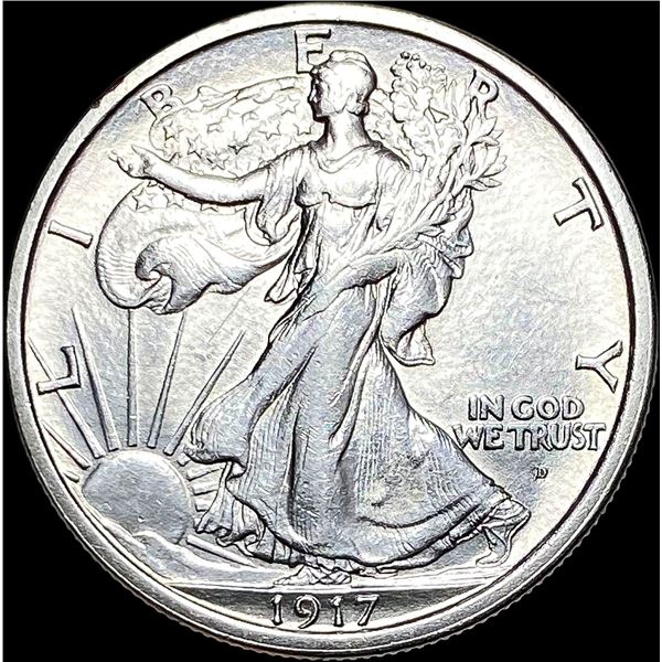 1917-D Silver Half Dollar (Walking Liberty) CLOSELY UNCIRCULATED
