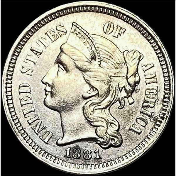 1881 Nickel Three-Cent Piece UNCIRCULATED
