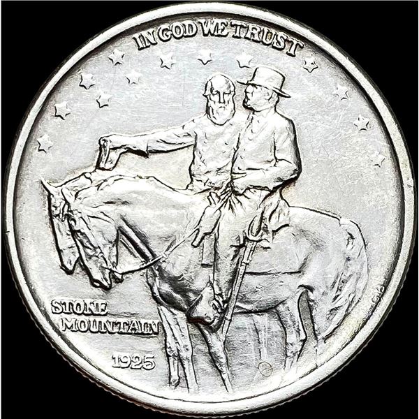 1925 Silver Stone Mountain Half Dollar CLOSELY UNCIRCULATED