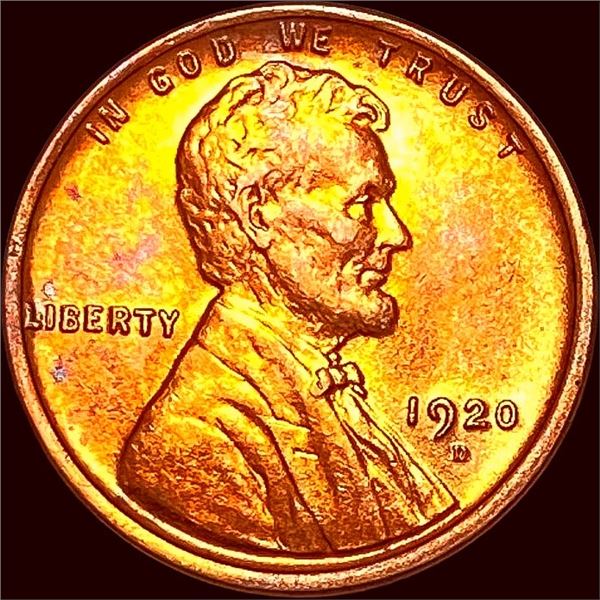 1920-D Bronze Lincoln Wheat Cent GEM BU