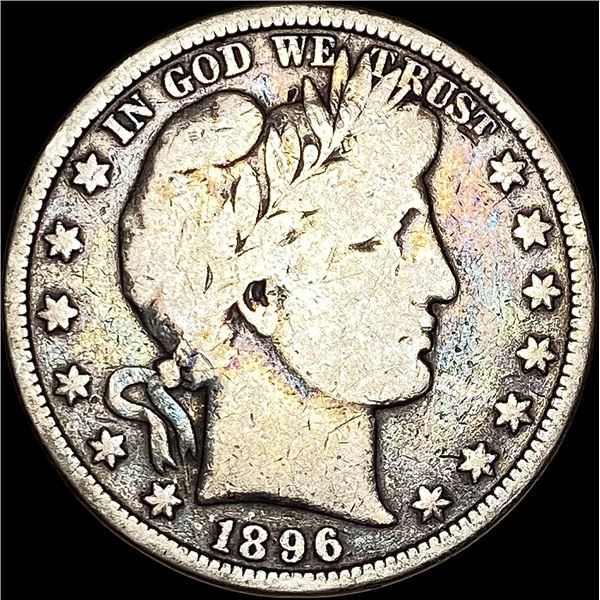1896-S Silver Barber Half Dollar LIGHTLY CIRCULATED