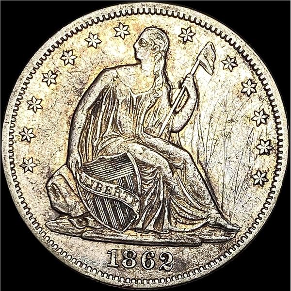 1862 Seated Liberty Half Dollar CLOSELY UNCIRCULATED