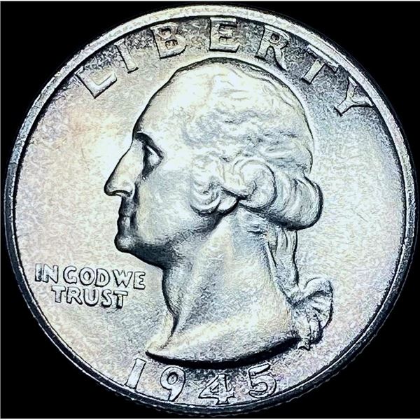 1945-S Silver Washington Quarter GEM BU