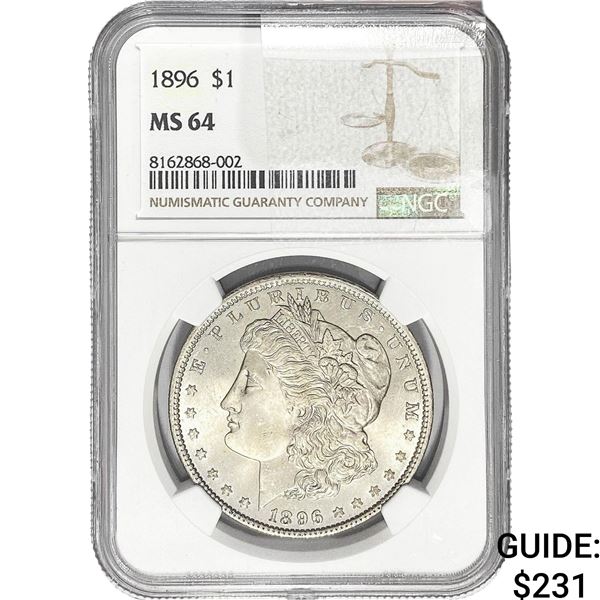 1896 Morgan Silver Dollar NGC MS64