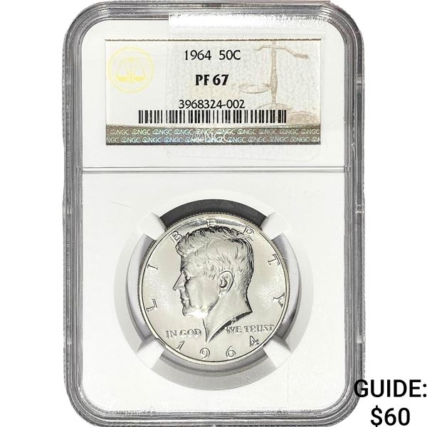 1964 Kennedy Half Dollar NGC PF67