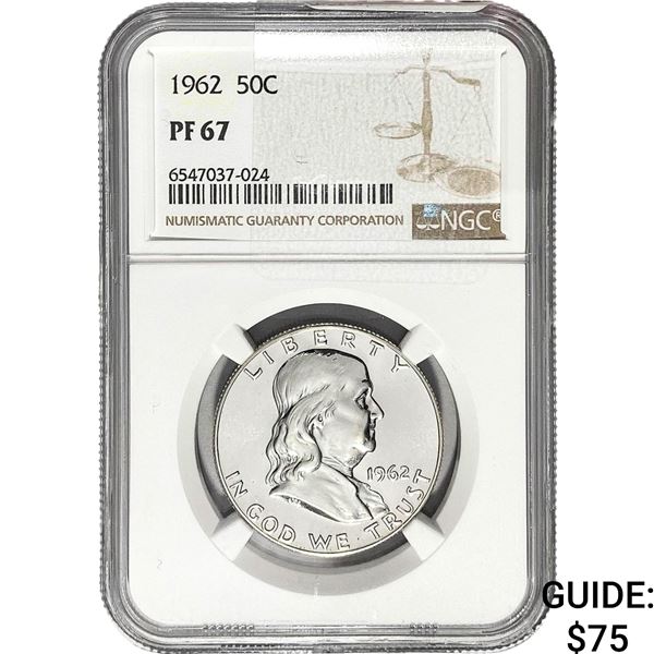 1962 Franklin Half Dollar NGC PF67