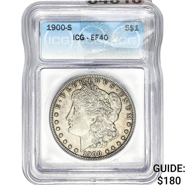 1900-S Morgan Silver Dollar ICG EF40
