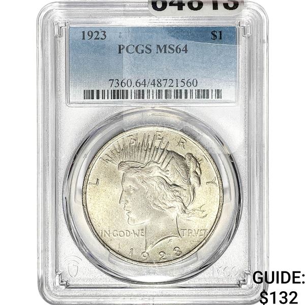 1923 Silver Peace Dollar PCGS MS64