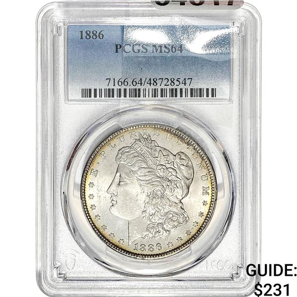 1886 Morgan Silver Dollar PCGS MS64