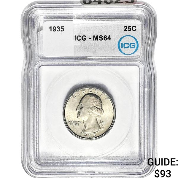 1935 Washington Silver Quarter ICG MS64