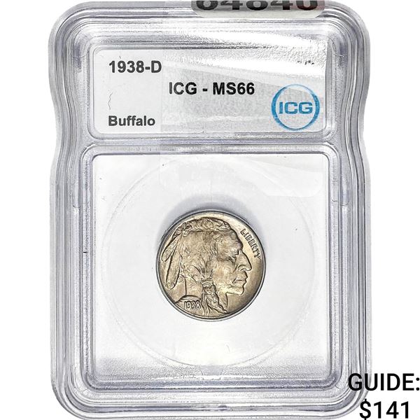 1938-D Buffalo Nickel ICG MS66