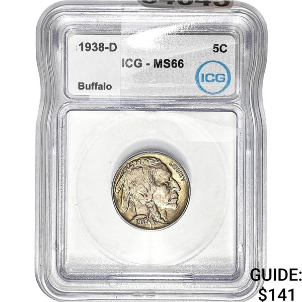 1938-D Buffalo Nickel ICG MS66