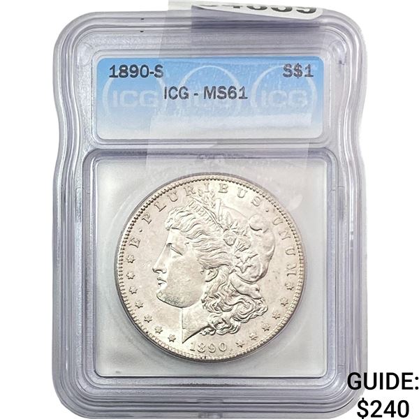 1890-S Morgan Silver Dollar ICG MS61