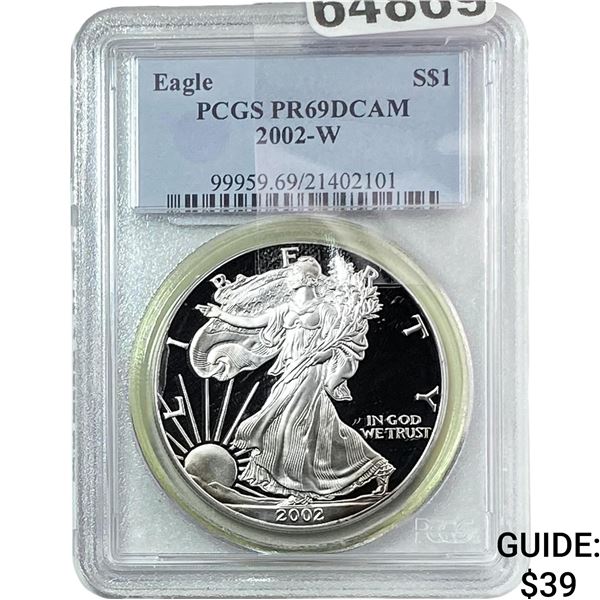 2002-W Silver $1 Eagle PCGS PR69 DCAM