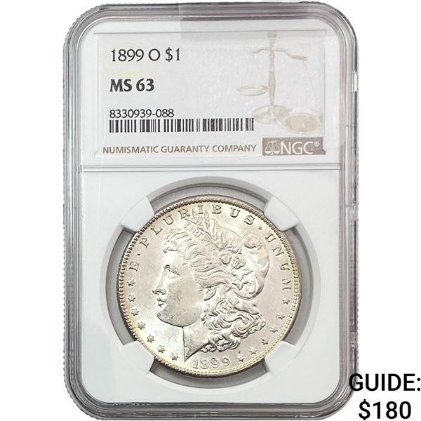 1899-O Morgan Silver Dollar NGC MS63