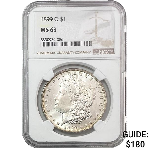 1899-O Morgan Silver Dollar NGC MS63