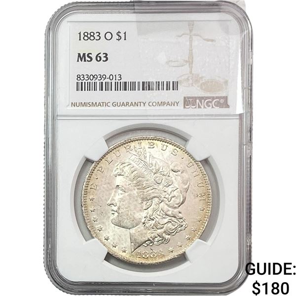1883-O Morgan Silver Dollar NGC MS63