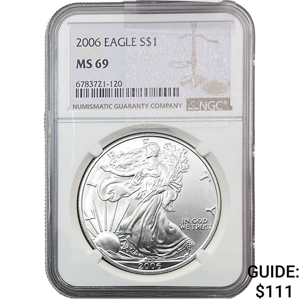 2006 $1 Silver Eagle NGC MS69