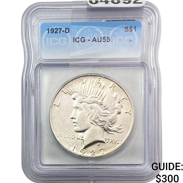 1927-D Silver Peace Dollar ICG AU55