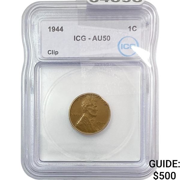 1944 Wheat Cent ICG AU50 Clip