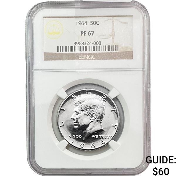 1964 Kennedy Half Dollar NGC PF67