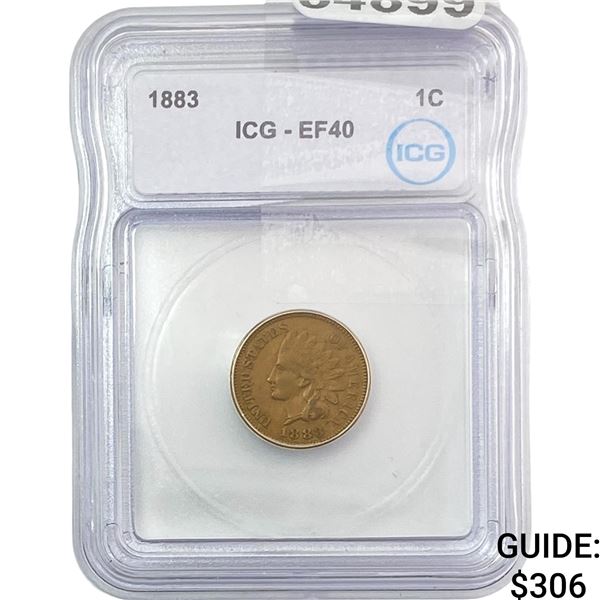 1883 Indian Head Cent ICG EF40