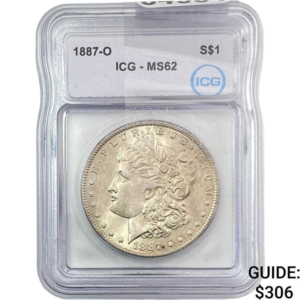 1887-O Morgan Silver Dollar ICG MS62