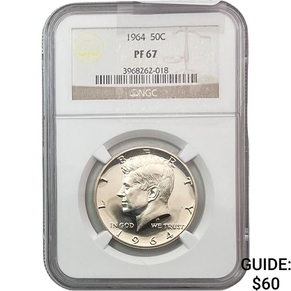 1964 Kennedy Half Dollar NGC PF67