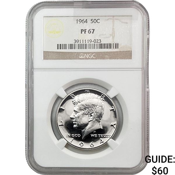 1964 Kennedy Half Dollar NGC PF67