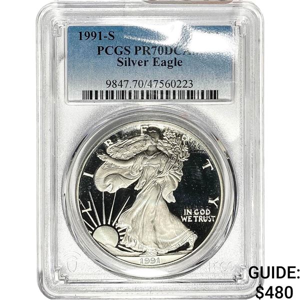 1991-S $1 Silver Eagle PCGS PR70 DCAM