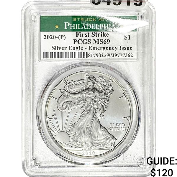 2020-P $1 Silver Eagle PCGS MS69