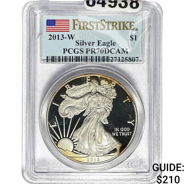 2013-W $1 Silver Eagle PCGS PR70 DCAM