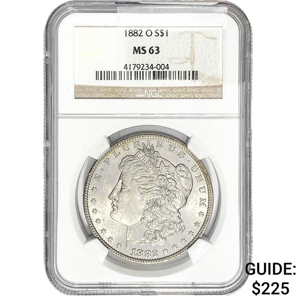 1882-O Morgan Silver Dollar NGC MS63