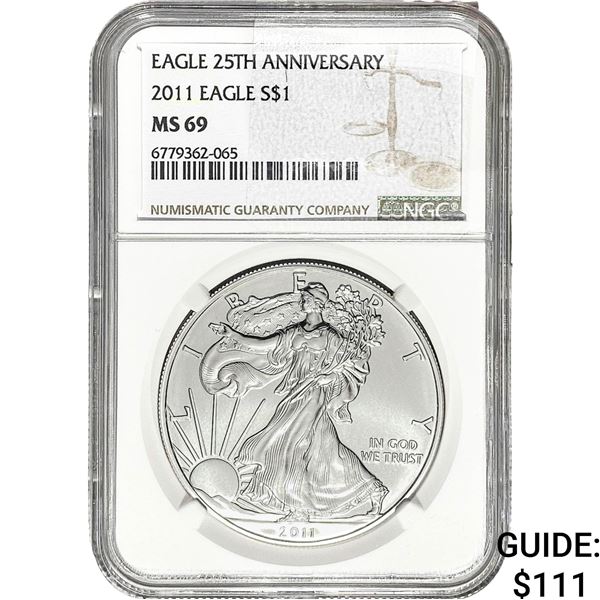 2011 $1 Silver Eagle NGC MS69