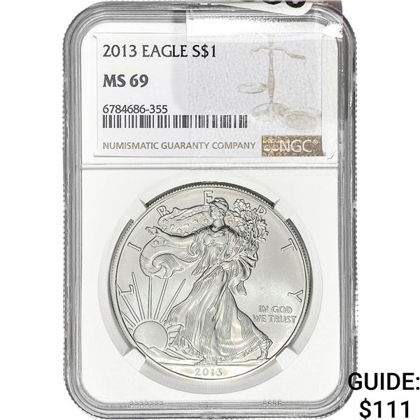 2013 $1 Silver Eagle NGC MS69