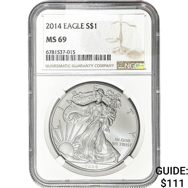 2014 $1 Silver Eagle NGC MS69
